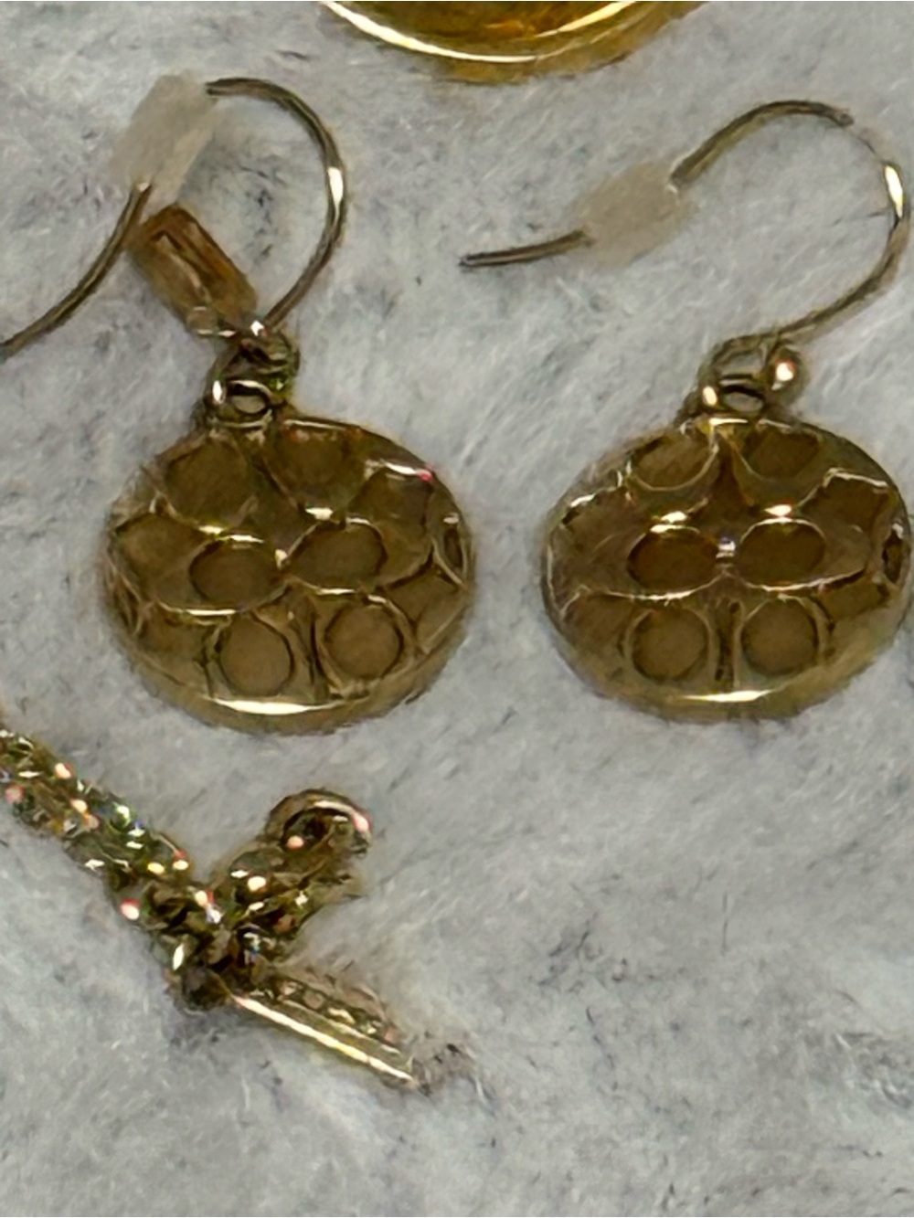 Coach Pink Druzy-Inspired Necklace, Earring and Ring Set - Gold-Tone. NWOT - Picture 9 of 15
